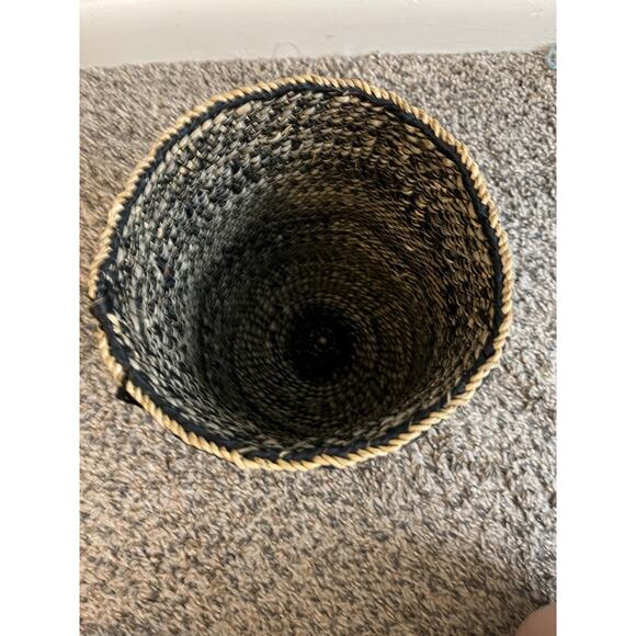 Small Black Iringa Indoor Planter Basket From Tanzania Storage Woven Basket - Picture 5 of 5